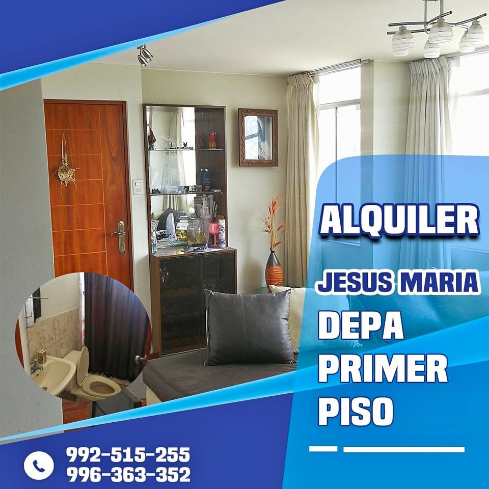 SE ALQUILA departamento pimer piso en Jesús María.